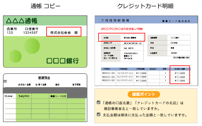 支払証憑通帳コピー見本